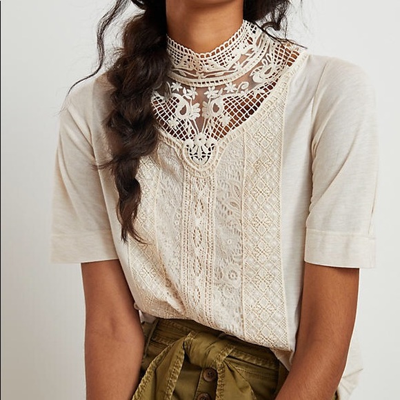 Anthropologie Tops - Anthropologie Tiny Celine Ivory Lace Top M NWT